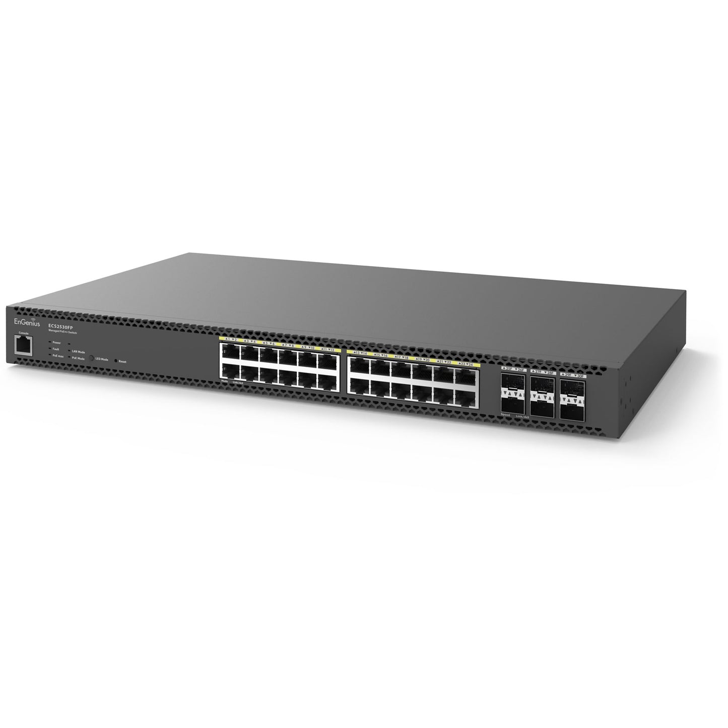 ECS2530FP: Cloud Managed 24-Port 740W L2+ PoE++ Multi Gig Switch with 6 SFP+ Slots