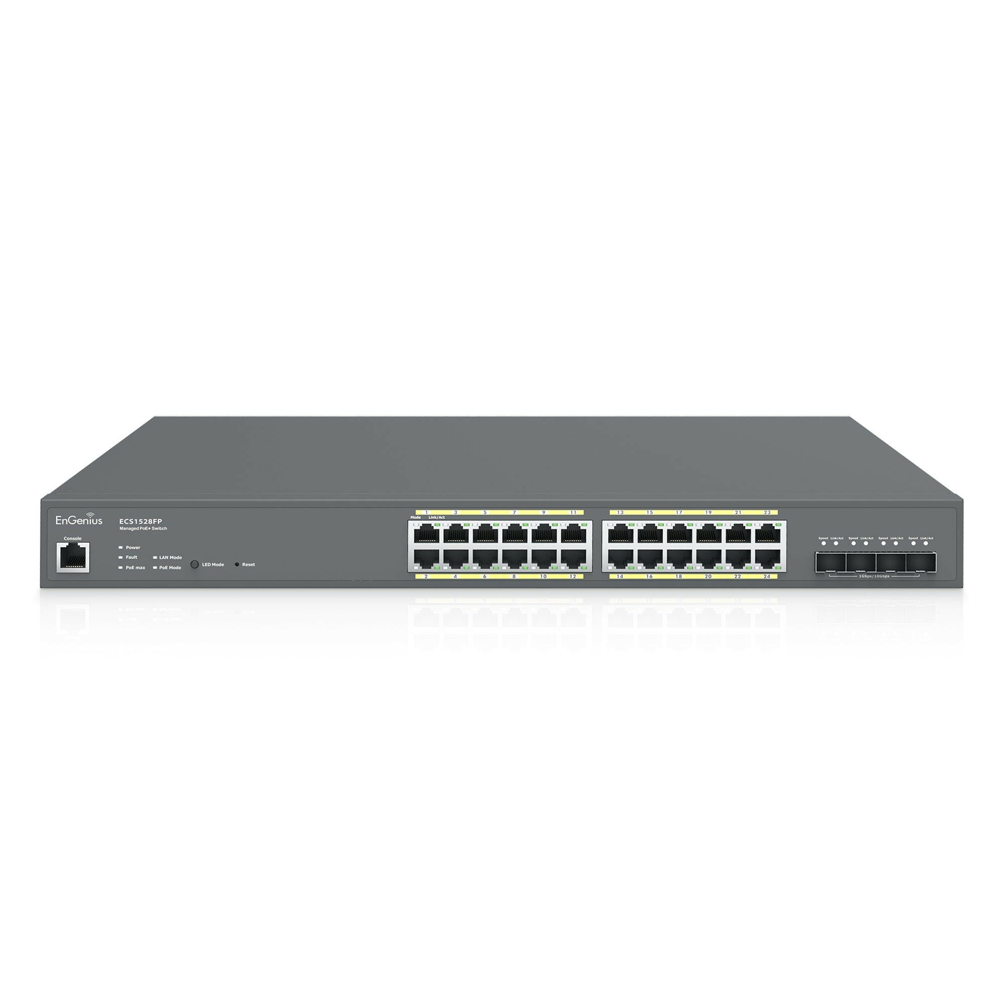 ECS1528FP: Cloud Managed 24-Port Gigabit 410W PoE+ Switch