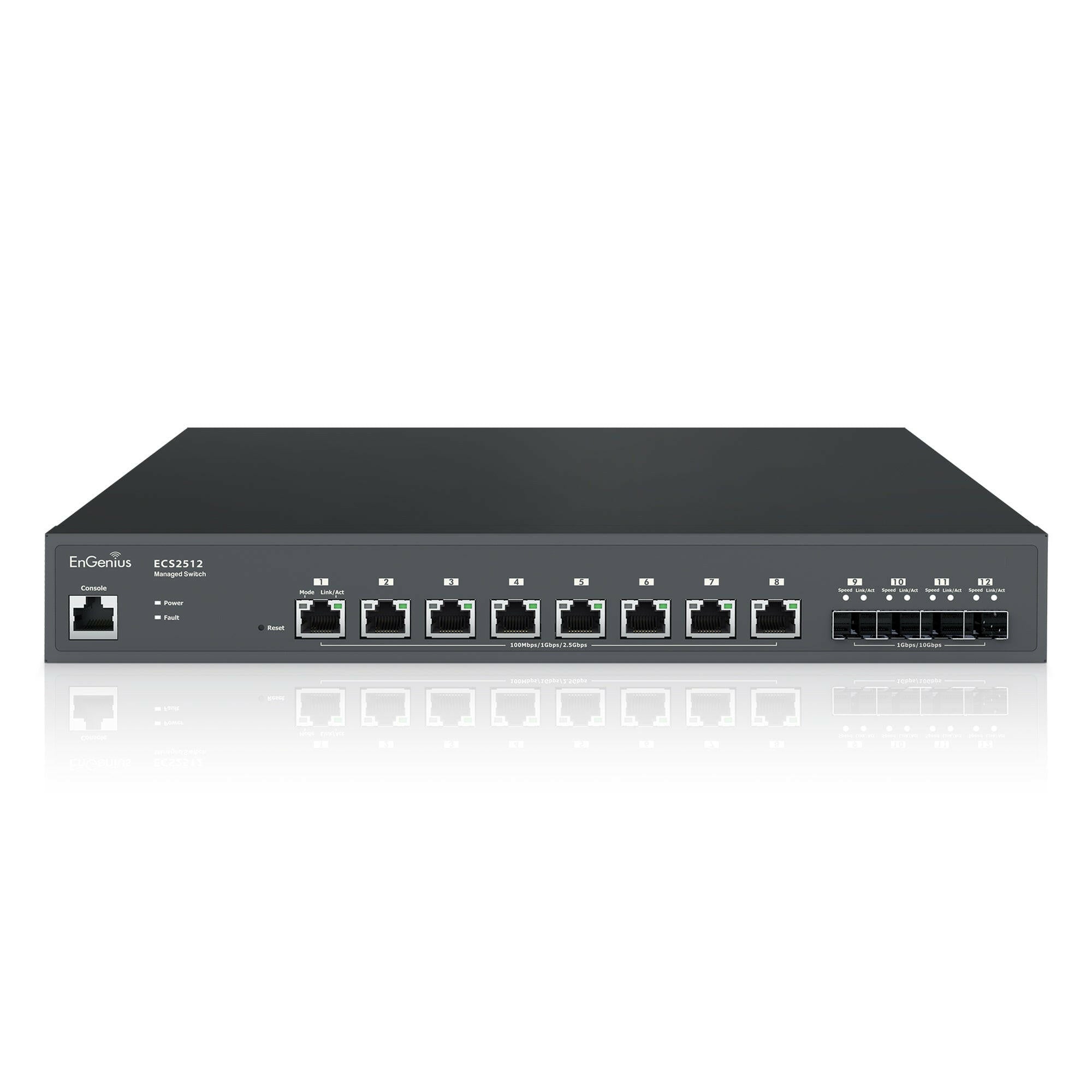 ECS2512: Cloud Managed 8-Port Multi-Gigabit 2.5G Switch with 4 10G SFP+ Uplink Ports