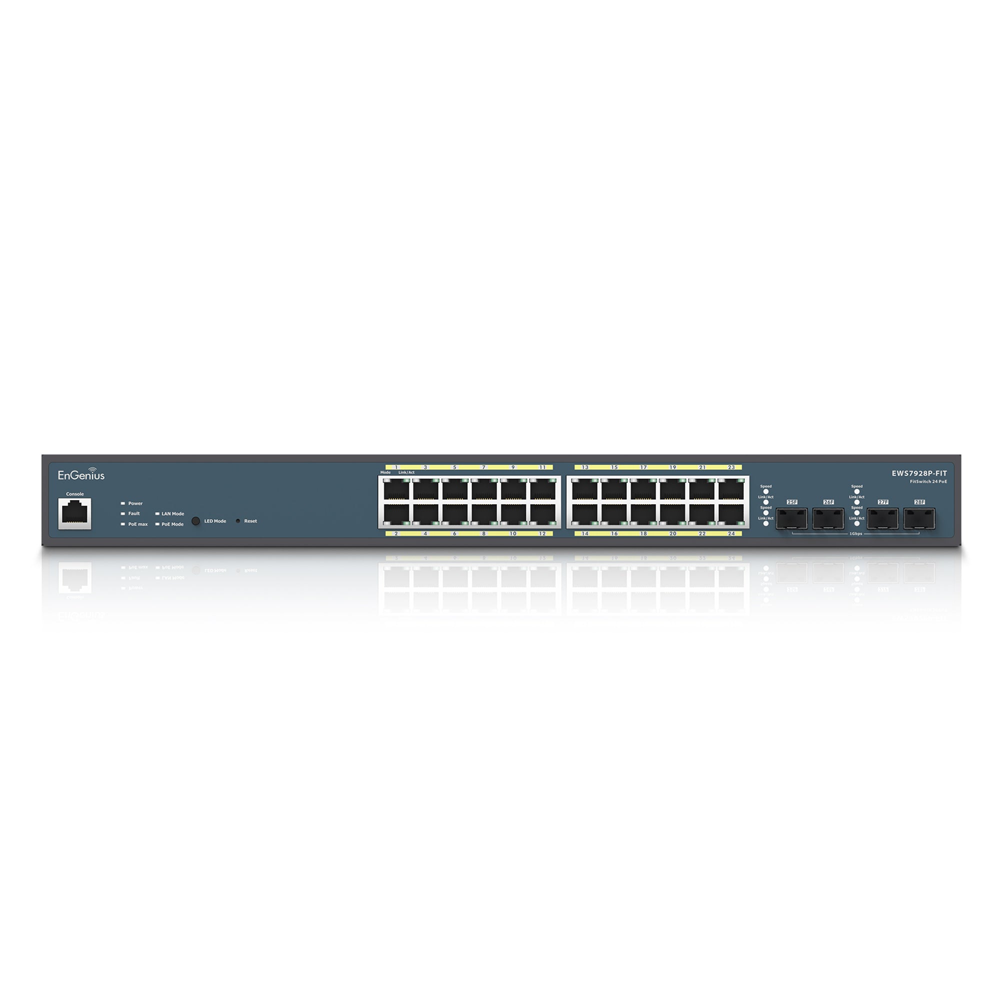 EWS7928P-FIT: Conmutador EnGenius Fit de 24 puertos de alimentación a través de Ethernet 240 W Gigabit PoE+