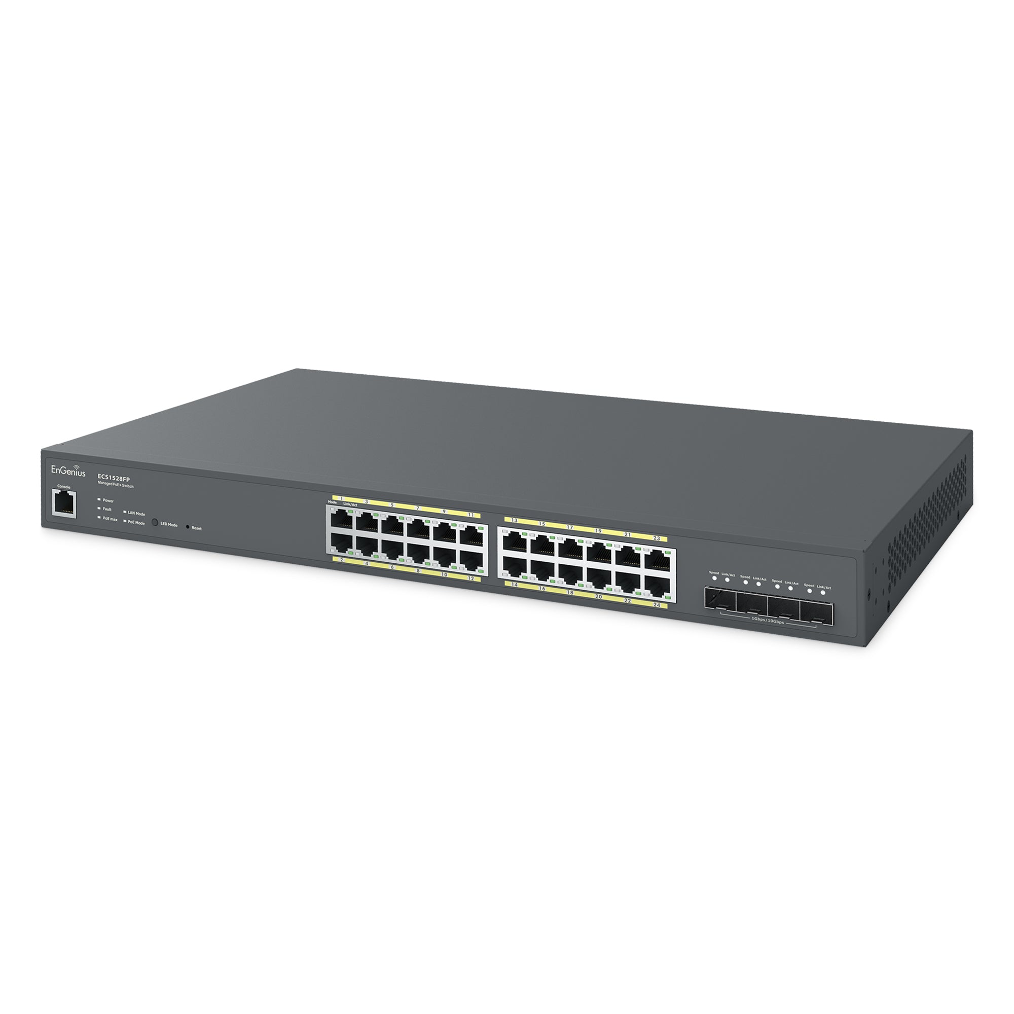 ECS5512F: Cloud Managed 12-Port 10 Gigabit SFP+ Half-Rack Aggregate Fiber  Switch