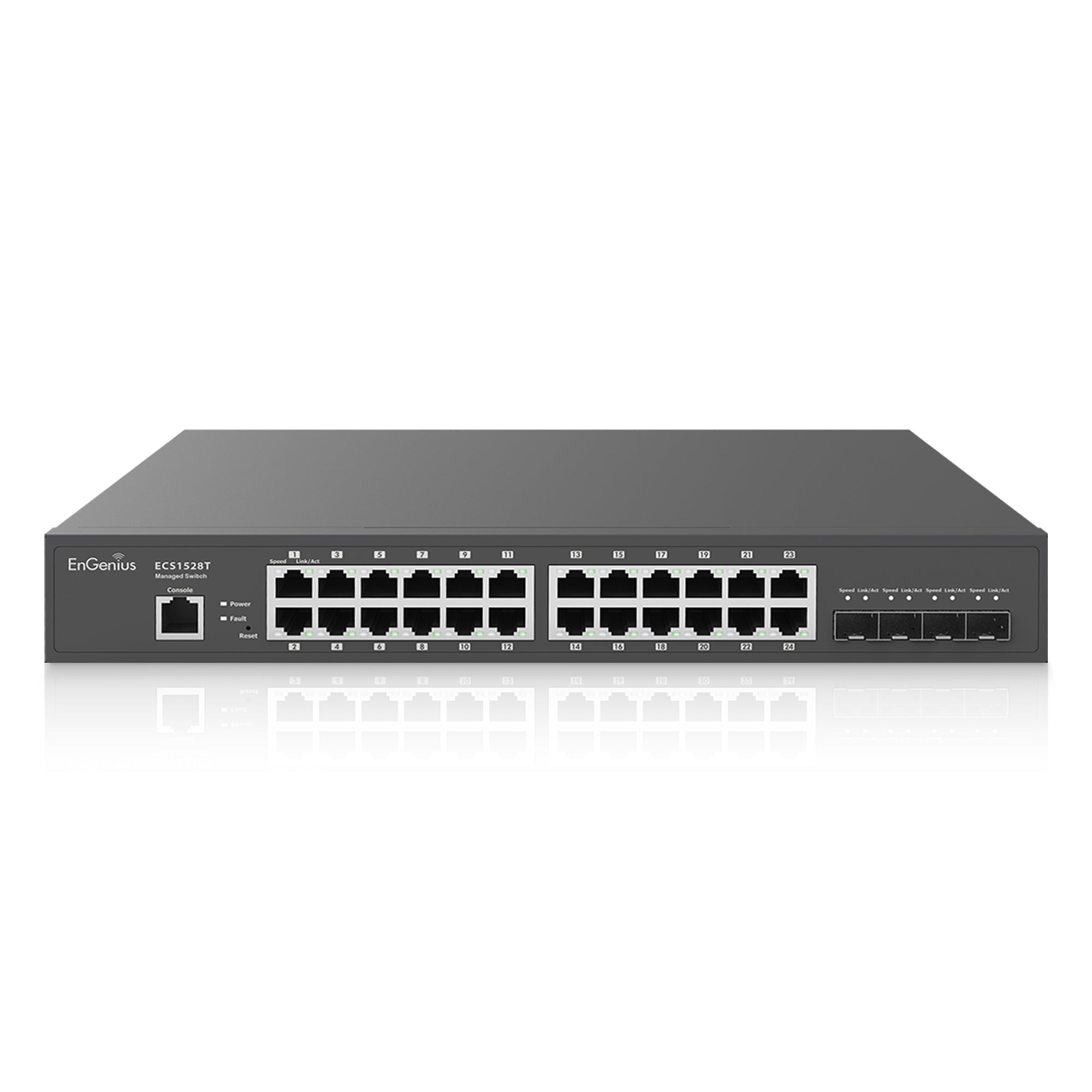 ECS1528T: Cloud Managed Switch 24 Port 13” Compact Gigabit with 4 SFP+ Ports
