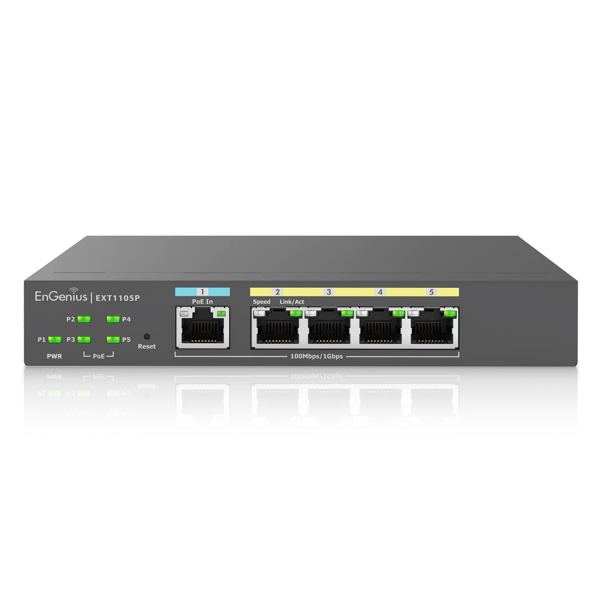 EXT1105P: Cloud Managed 5-Port Gigabit PoE+ Switch Extender w/ up to 60W Budget