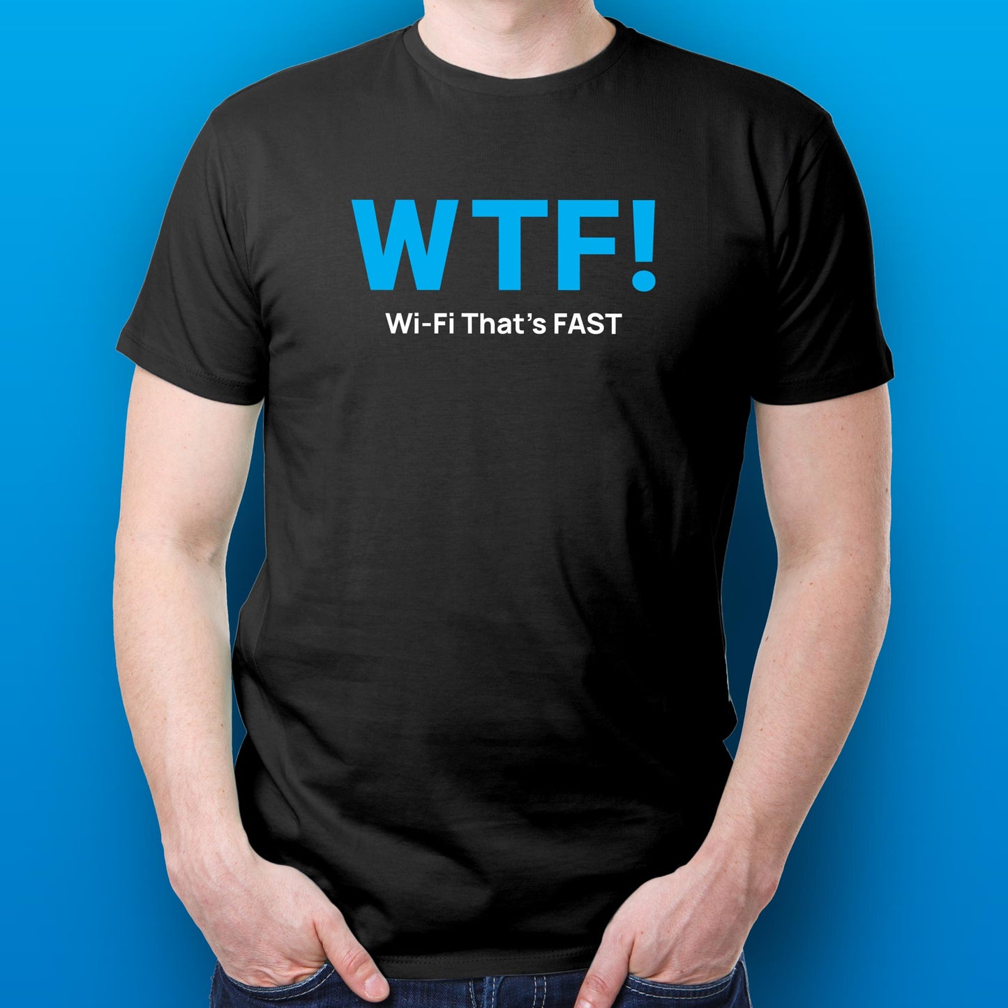 T-Shirt: Wi-Fi That's Fast (Black Color: Alt Design)